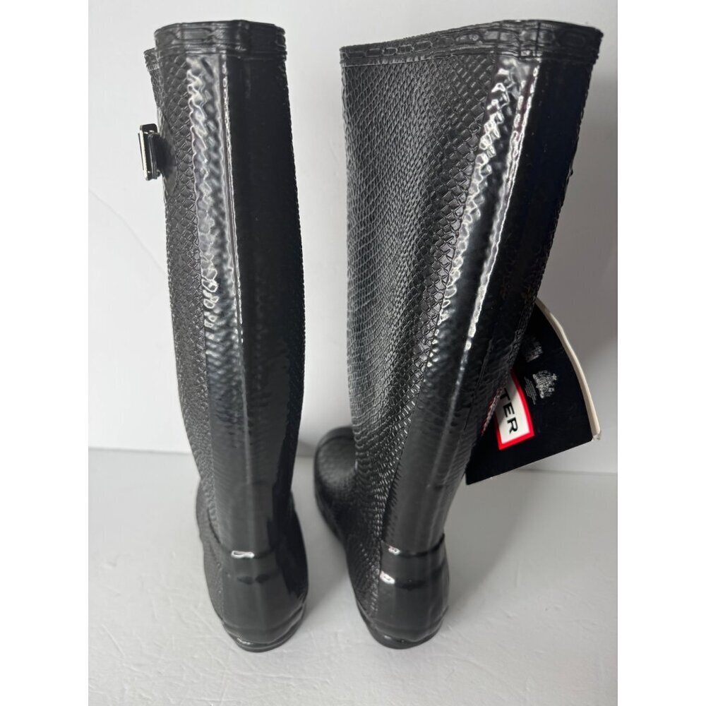 NEW Hunter Hunter Carnaby Boa Snake Rain Boots Black EU 35 36 US 5 UK 3 - Picture 11 of 12